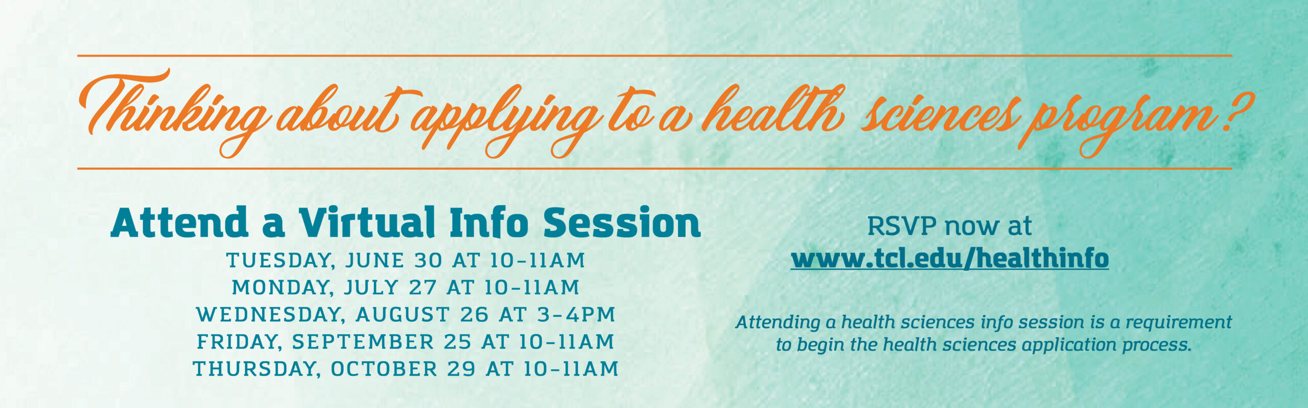 Health Sciences info sesions