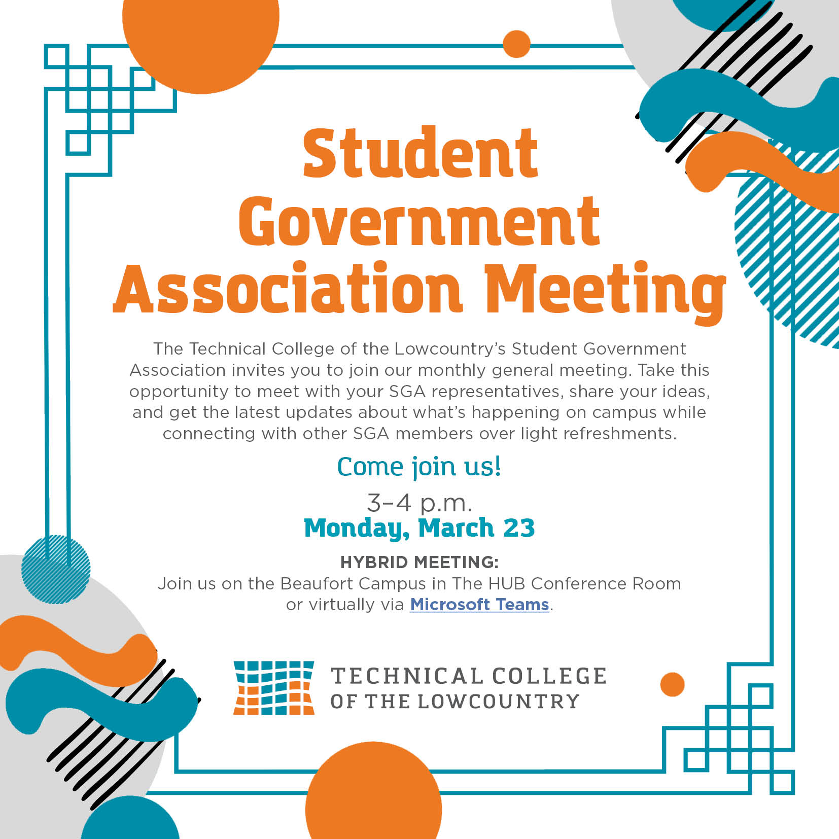 2026 Student Government Meeting flyer March